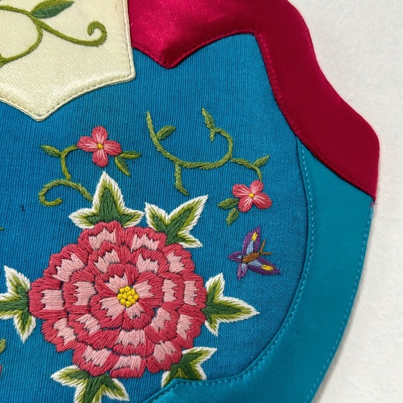 Vtg Dolce Vita- Gorgeous handmade silk embroidered bag with snap closure - Picture 12 of 13